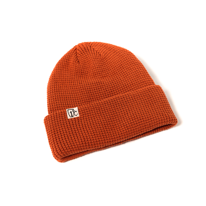 One Degree Waffle Beanie - Clay — Red Icelantic Skis