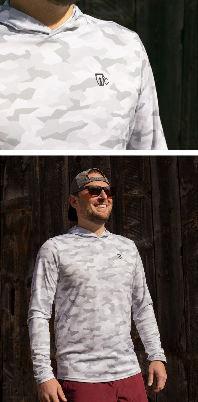 UV Sun Hoodie - Snow Camo